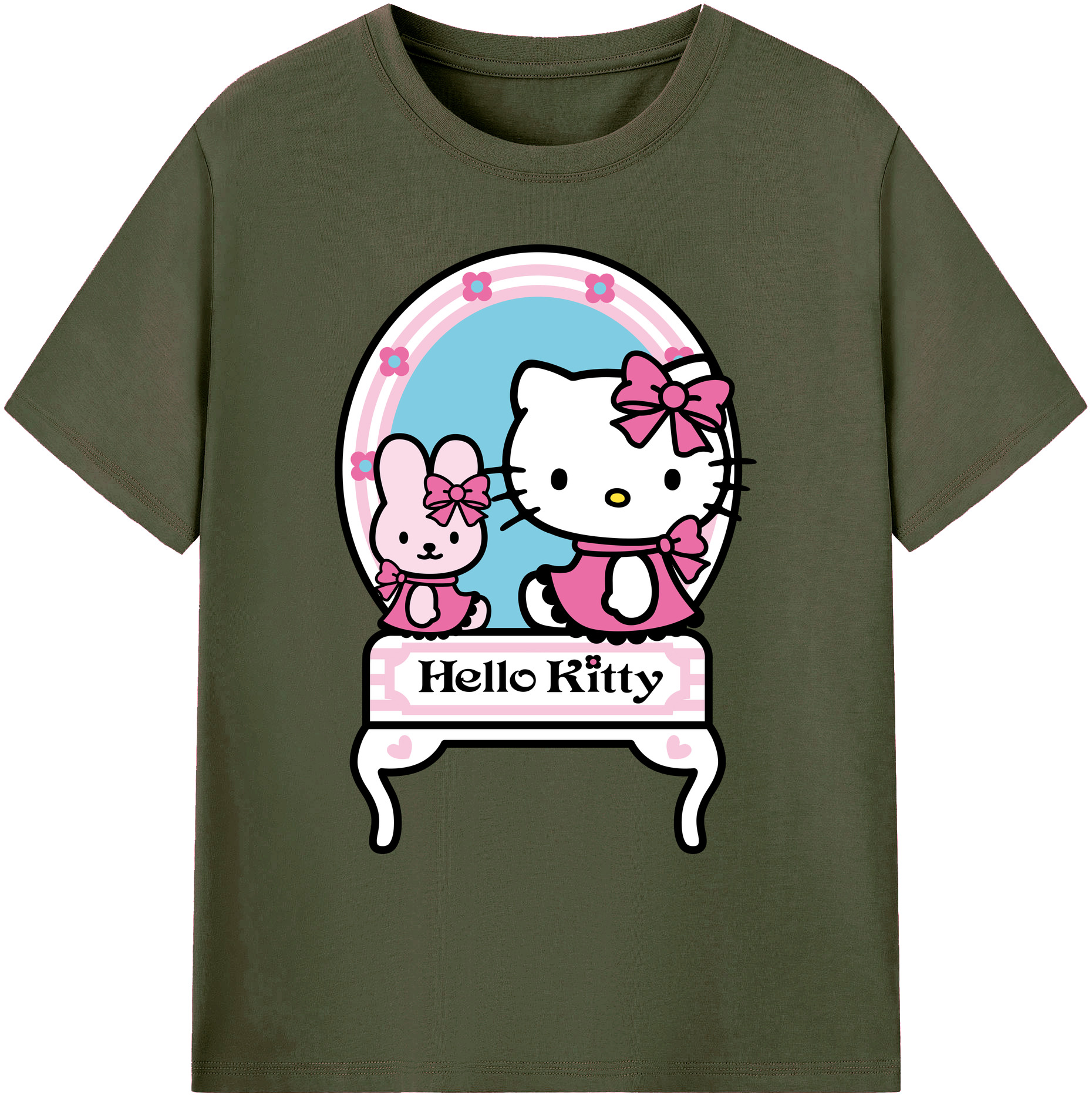 （画像用） Hello Kitty ハローキティ 綿100％ メンズ半袖Tシャツ｜肌触りやわらか＆通気性